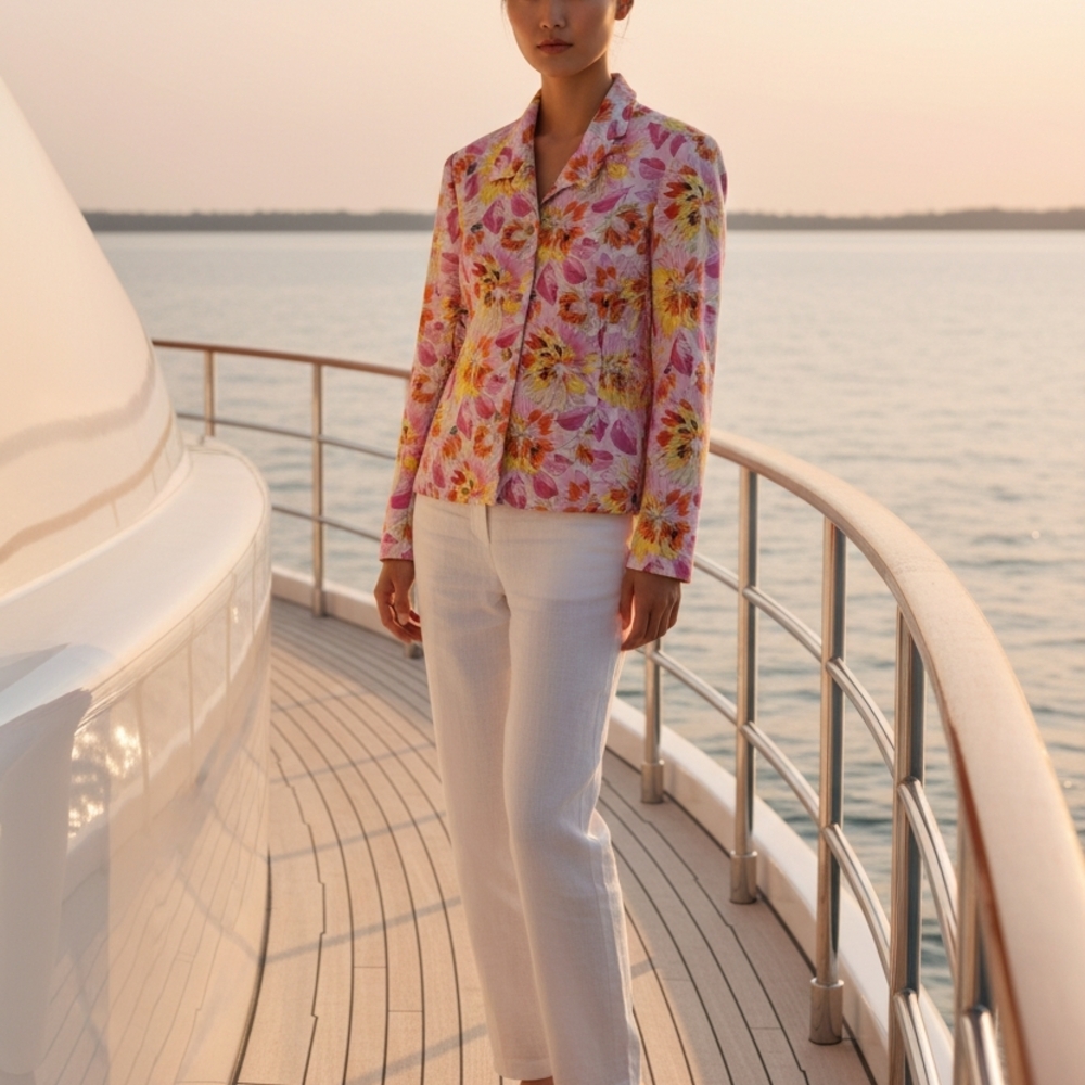 Jones New York Floral Blazer - Pink and Yellow
